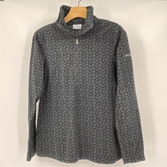 Columbia Tops - Womens Columbia 1/4 Zip up Fleece Black and‎ Gray Size Medium C9